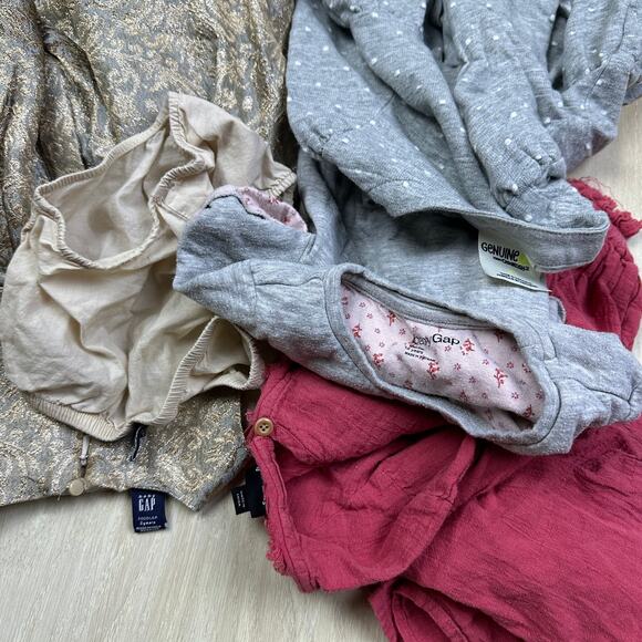 6 Piece Bundle Lot Girls 2T Sweatshirt Shirt Dress Toddler Gap H&M Pink Neutral - Picture 6 of 9